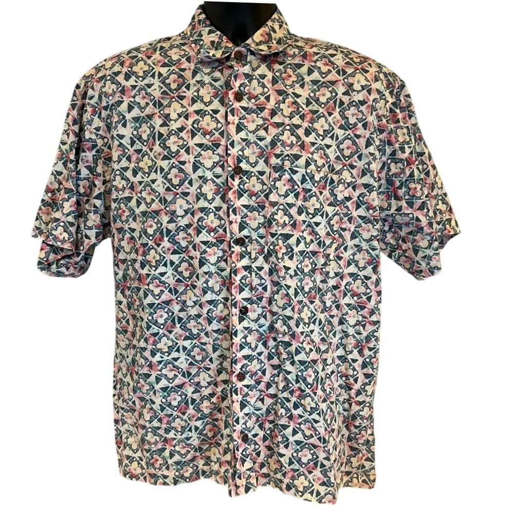 Trading Sunset Co. Inside Out Print Men's‎ M Floral Short Sleeve Shirt Vintage
